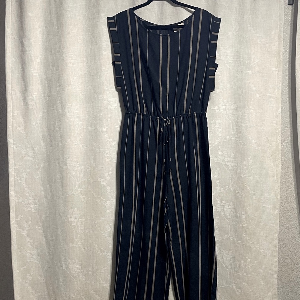 Navy and khaki jumpsuit